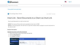 Intuit Link - Send Documents to a Client via Intuit Link - Accountants ...