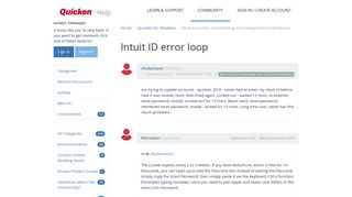 Intuit ID error loop | Quicken Customer Community - Get Satisfaction