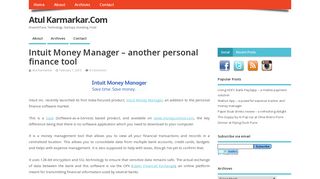 Intuit Money Manager – another personal finance tool