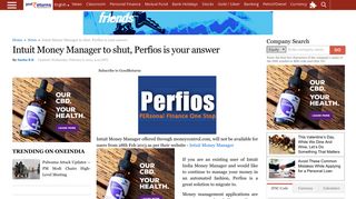 Intuit Money Manager to shut, Perfios is your answer - Goodreturns