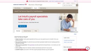Intuit® Full Service Payroll available through Bank of America Small ...