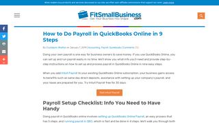 How to Do Payroll in QuickBooks Online in 9 Steps - Fit Small Business