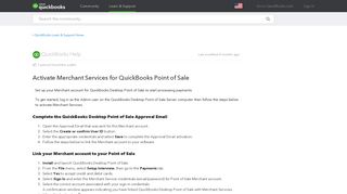 Activate Merchant Services for QuickBooks Point of Sale - QuickBooks ...