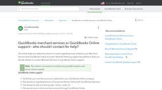 QuickBooks merchant services or QuickBooks Online ...
