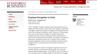 Employee Recognition at Intuit | Stanford Graduate School of Business