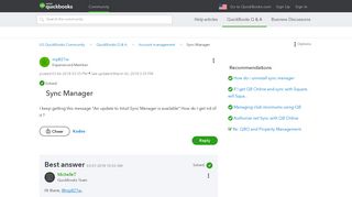 Solved: Sync Manager - QuickBooks Community