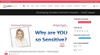 Heidi Sawyer - developing sensitive women's intuition - Adele Green