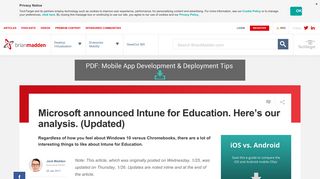 Microsoft announced Intune for Education. Here's our analysis ...