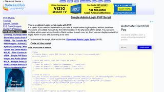 Simple Admin Login PHP Script - CoursesWeb.net