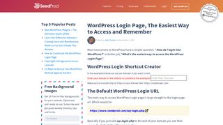 WordPress Login Page, The Easiest Way to Access and Remember ...