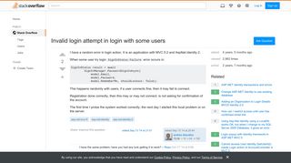 Invalid login attempt in login with some users - Stack Overflow