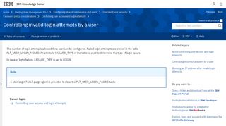 Controlling invalid login attempts by a user - IBM