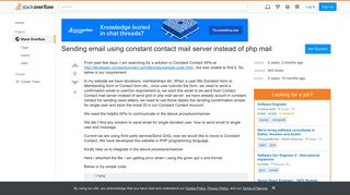 Sending email using constant contact mail server instead of php ...