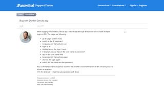 Bug with Dunkin Donuts app — 1Password Forum