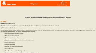 REQUENTLY ASKED QUESTIONS (FAQs) on BARODA CONNECT ...