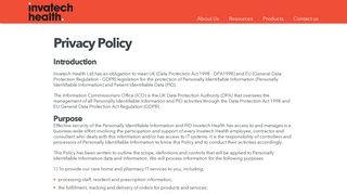 Privacy Policy - Invatech Health