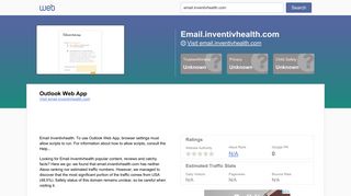 Everything on email.inventivhealth.com. Outlook Web App. - Horde