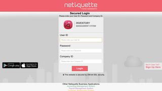 Netiquette Inventory Management System | Login