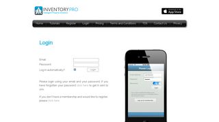 Login - Inventory Pro - Mobile Inventory App for iPhone - PDF Report
