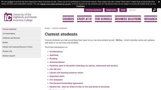 Current students - Inverness College - University of the Highlands and ...