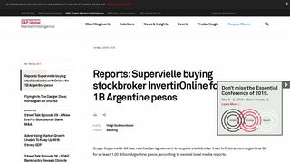 Reports: Supervielle buying stockbroker InvertirOnline for 1B ...