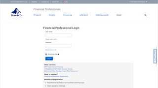 Financial Professional login - Invesco