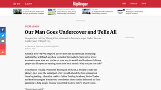 Our Man Goes Undercover and Tells All - Kiplinger