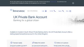 UK Private Bank Account for South African clients - Investec