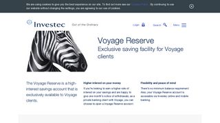 Voyage Reserve | Savings account for Voyage clients - Investec