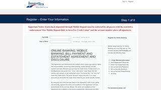 Register - InvesTex CU Online Banking - InvesTex Credit Union