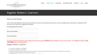 Register Waiters / Learners | InvestingInHumans