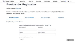 Member Registration | Investopedia
