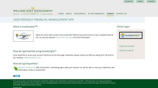 User Friendly Financial Management App - Williams Asset Management