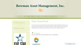 Client Access Portal - Bowman Asset Management, Inc.