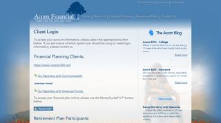 Client Login - Acorn Financial