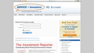 Advice for Investors Login - Advice for Investors | Advice for Investors