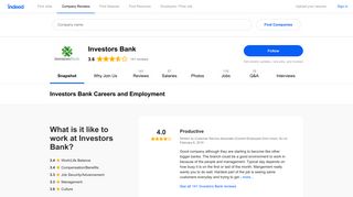 Investors Bank Careers and Employment | Indeed.com