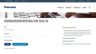 Sign In | Federated Investors