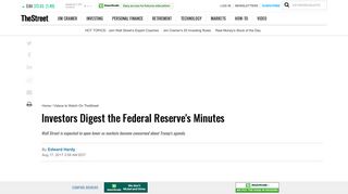 Investors Digest the Federal Reserve's Minutes - TheStreet