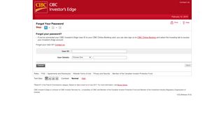 CIBC Online Brokerage - Forgot Your Password - Step 1 of 4
