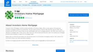 Investors Home Mortgage Ratings and Reviews | Zillow