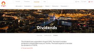 Dividends - Origin Energy