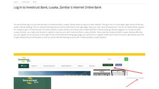 Log in to Investrust Bank, Lusaka, Zambia 's Internet Online Bank | Log In