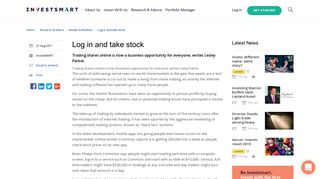 Log in and take stock - InvestSMART
