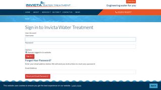Invicta Water Treatment :: Login