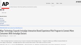 Align Technology Expands Invisalign Interactive Brand ... - AP News