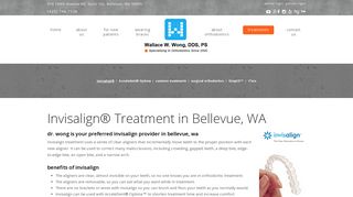 Invisalign Treatment in Bellevue WA | Wallace W. Wong, DDS, PS