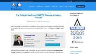 Owl Orthodontics Earns 2018 VIP Diamond Invisalign Provider | Dr ...