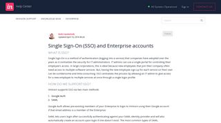 Single Sign-On (SSO) and Enterprise accounts – InVision Support