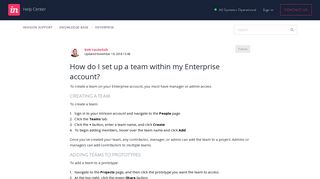 How do I set up a team within my Enterprise account? – InVision Support